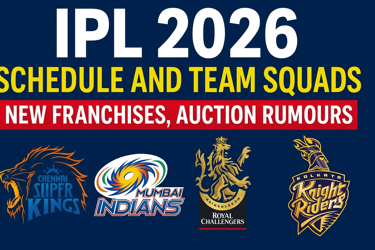 IPL 2026 Schedule and Team Squads: New Teams, Auction Predictions & Expansion Rumours