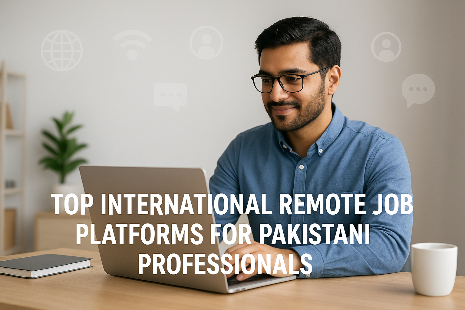 Pakistani professional working remotely for an international company from home